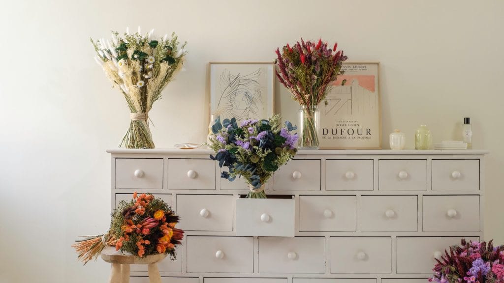 decorazioni originali con i fiori secchi