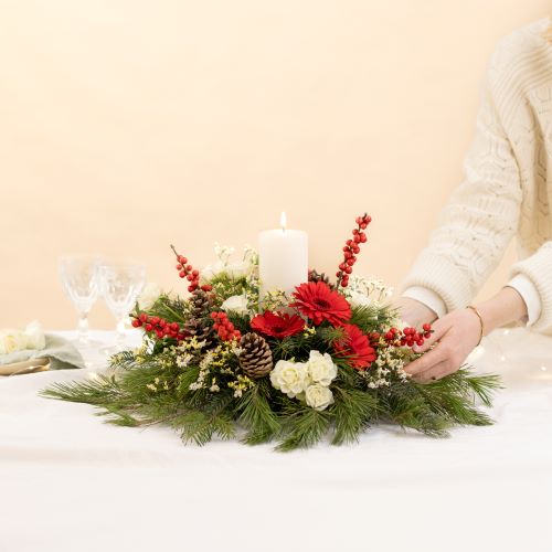 Composizione natalizie con candele