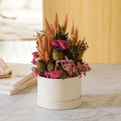 Fiori secchi in scatola