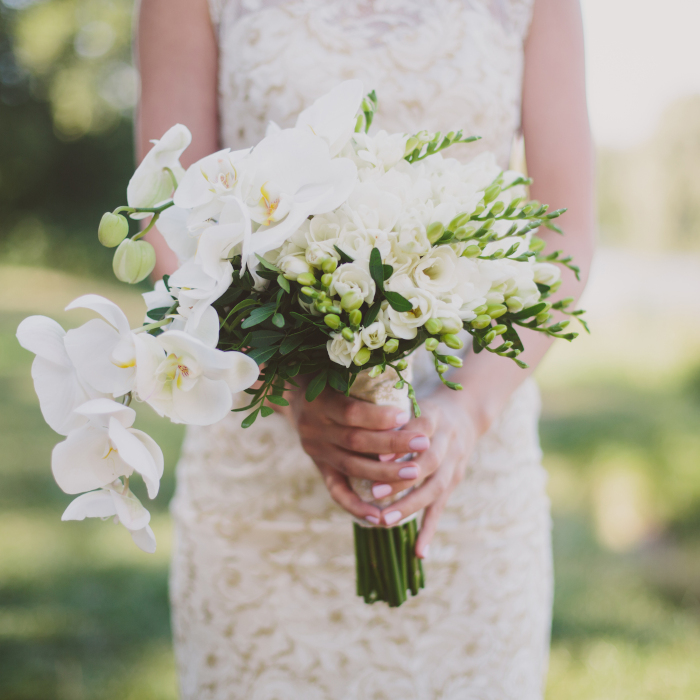 Mazzo con orchidee per matrimonio