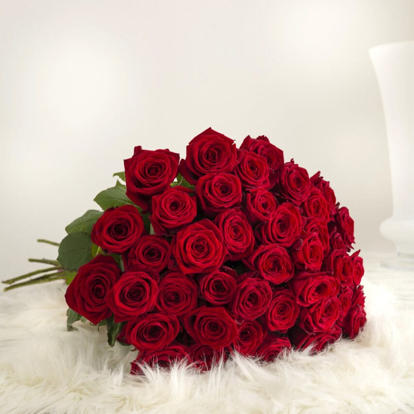 rose rosso scuro baccarà bouquet