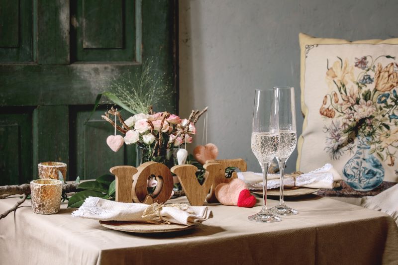 tavola romantica per due