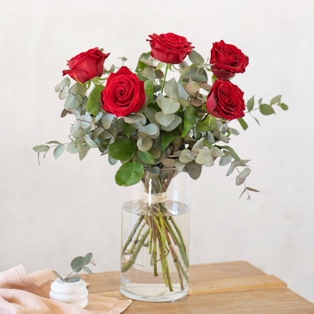 Cinque rose rosse